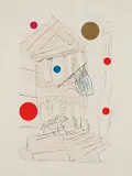 The Art Institute, from Visions of Chicago by Salvador Dalí, 1972, Drypoint with hand-coloring, on Japanese paper, with full margins, sold Apr 2018