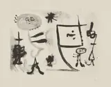 Album 13: plate I by Joan Miró, 1948, Lithograph, on watermarked Marais paper, with full margins, sold Apr 2018