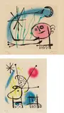 Joan Miró, Suite La Bague d'aurore (The Ring of Dawn Suite): two plates, 1957, Two etchings and aquatints in colors, on Rives BFK paper, with margins