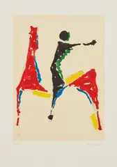 Gioco Colorato (Colored Game) by Marino Marini, 1978, Etching and aquatint in colors, on Rives paper, with full margins, sold Apr 2018