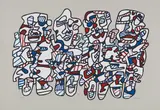 Jean Dubuffet, Quatre personnages (Four Characters), 1974, Screenprint in colors, on Arjomari paper, the full sheet
