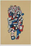 Jean Dubuffet, Celebrator, from Présences fugaces, 1973, Screenprint in colors, on Dutch Etching paper, with full margins