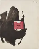 Robert Motherwell, Roth-Händle, 1975, Brushed aquatint and collage in colors, on Richard de Bas handmade paper, the full sheet