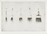 Jim Dine, Five Paintbrushes (first state), 1972, Etching, on Hodgkinson handmade paper, with full margins
