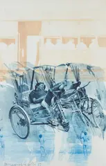 Robert Rauschenberg, Dream Cycle, from Ground Rules, 1997, Aquatint in colors, on Arches paper, the full sheet
