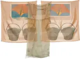 Robert Rauschenberg, Plus Fours, from Hoarfrost Editions, 1974, Offset lithograph and screenprint in colors, on silk satin and silk chiffon, with machine-stitching for mounting