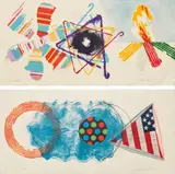 James Rosenquist, Fast Feast; and Elbow Lake, 1977, Two lithographs in colors, on Arches paper, the full sheets