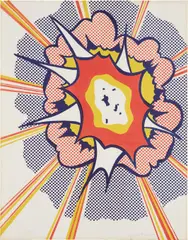 Explosion, from Portfolio 9 by Roy Lichtenstein, 1967, Lithograph in colors, on Rives paper, the full sheet, sold Apr 2018