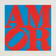 Amor by Robert Indiana, 1994, Aquatint in colors, on Rives BFK paper, with full margins, sold Apr 2018