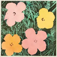 Flowers by Andy Warhol, 1964, Offset lithograph in colors, on wove paper, with full margins,, sold Apr 2018