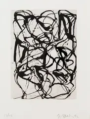 Han Shan Exit by Brice Marden, 1992, Etching with aquatint, on handmade Twinrocker paper, with full margins, sold Apr 2018