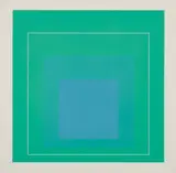 WLS III, from White Line Squares (Series I) by Josef Albers, 1966, Lithograph in colors, on Arches Cover paper, with full margins, sold Apr 2018