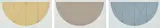 Robert Mangold, 1/2 Manila Curved Area Series W; 1/2 Brown Curved Area Series V; and 1/2 Gray Curved Area Series X