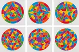 Sol LeWitt, Stars, 2002, The complete set of six linocuts in colors, on Somerset Satin paper, with full margins