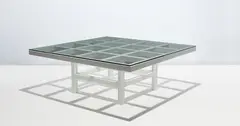 Coffee Table by Sol LeWitt, 1981, Lacquered wood and glass, sold Apr 2018