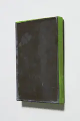 Edition 1 by Günther Förg, 1993, Lead sheet wrapped over wood in the format of the Journal, Texte zur Kunst with the edge hand-painted in green acrylic, sold Apr 2018