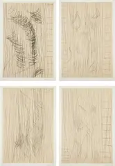Hatching by Günther Förg, 1989, Four etchings, with chine collé to Hahnemüle Bütten paper, with full margins, all contained in the original cloth-covere, sold Apr 2018
