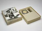Joseph Beuys, CELTIC +~~~~~~~~, 1971, The complete multiple comprising 10 photographic prints, super-8 film in original canister, and a glass jar sealed with beeswax, all contained in the original card box with printed title (as issued; a small number of portfolios were published without the linen presentation case and straps)