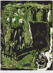 Georg Baselitz, Untitled, 1986, Woodcut in colors, on laid paper, with full margins