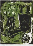 Georg Baselitz, Untitled, 1986, Woodcut in colors, on laid paper, with full margins