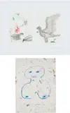 Untitled, from Allen in Vision; and Untitled, from 1993 Whitney Biennial in Seoul portfolio by Nam June Paik and Allen Ginsberg & Merce Cunningham, 1990 and 1993, One screenprint and one lithograph and screenprint in colors, on wove papers, the full sheet and with full margins, offered Apr 2018