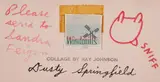 Ray Johnson, Dusty Springfield, 1987, Ink, tape and fabric collage on pink paper