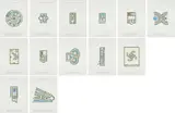 Jan Vercruysse, Labyrinths and Pleasure Gardens, 2002, The complete set of 13 lithographs in colors, on Rivoli paper, with full margins, all contained in the original blue cloth-covered portfolio