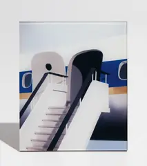Gangway by Thomas Demand, 2001, Diasec mounted Lambda print on black acrylic glass, with attachable chromium-plate stand (as issued), sold Apr 2018