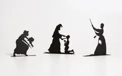 The Bush; Skinny; and De-boning by Kara Walker, 2002, The complete set of three free-standing, stainless steel multiples, painted black, all contained in the original black c, sold Apr 2018