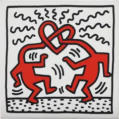 Keith Haring, Untitled, 1989, Screenprint in colors, on canvas over wood stretchers
