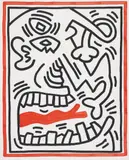 Keith Haring, Untitled, from Three Lithographs, 1985, Lithograph in colors, on Rives BFK paper, with full margins