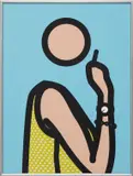 Ruth With Cigarette by Julian Opie, 2005-06, Lambda print in colors, on Fujicolour digital archival paper, matt-sealed and drymounted to Dibond (as issued), containe, sold Apr 2018