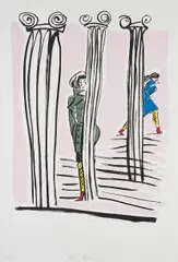 White Columns by Ella Kruglyanskaya, 2015, Screenprint in colors, on wove paper, with full margins, offered Apr 2018