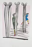 Ella Kruglyanskaya, White Columns, 2015, Screenprint in colors, on wove paper, with full margins