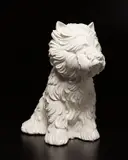 Puppy Vase by Jeff Koons, 1998, Glazed white ceramic vase, contained in the original Stryrofoam-lined white and blue cardboard box, sold Apr 2018