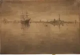 Nocturne, from Venice, a Series of Twelve Etchings (the First Venice Set) by James Abbott McNeill Whistler, 1879-80, Etching, in brown ink with carefully wiped plate tone, on laid paper, trimmed to the platemark by the artist, with a sig, offered Oct 2018