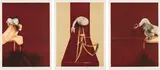 Deuxième version du triptyque, 1944 (Second Version of the Triptych 1944) by Francis Bacon, 1989, The complete set of three lithographs in colors, on Arches Infinity paper, with full margins, sold Oct 2018