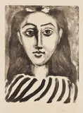Tête de jeune fille (Head of a Young Girl) by Pablo Picasso, 1949, Lithograph, on Arches paper, with full margins, sold Oct 2018