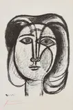 Tête de femme (Head of a Woman) by Pablo Picasso, 1945, Lithograph, on Arches paper, with full margins, the second (final state), sold Oct 2018