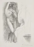 Femme nue devant une statue (Naked Woman in Front of a Statue), plate 6 from La Suite Vollard by Pablo Picasso, 1931, Etching, on Montval paper, with full margins, sold Oct 2018