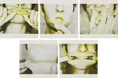 Bruce Nauman, Studies for Holograms, 1970, The complete set of five screenprints in colors, all on Kromekote paper, the full sheets