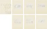 Cy Twombly, Five Greek Poets and a Philosopher, 1978, The complete set of seven lithographs (six in colors) with embossment, on Richard de Bas mould-made paper, the full sheet and with full margins, with the accompanying original blue cloth-covered portfolio with printed title