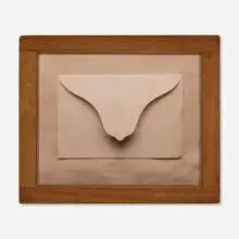 Andrew Bush, Untitled (Envelope), 1996, color coupler print in antique wood printing frame