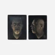 Chuck Close, Self-Portrait (diptych), 2001, daguerreotype