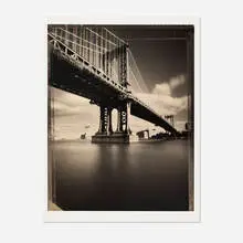 Tom Baril, Manhattan Bridge, toned gelatin silver print