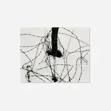 Brett Weston, Untitled (Barbed Wired and Fencepost), 1962, vintage gelatin silver print