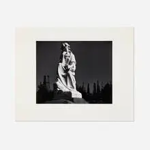 Ansel Adams, Cemetery Statue and Oil Derricks, Long Beach, California (Plate 8 from the Portfolio VII), gelatin silver print