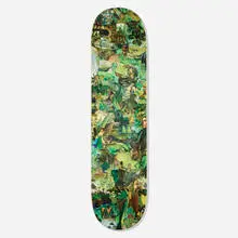 Vik Muniz, Eight Color Spectrum Green skateboard deck, 2019, transfer-printed maple plywood
