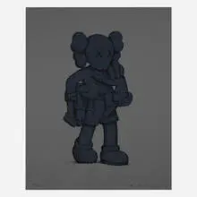 Kaws, CLEAN SLATE, 2022, screenprint in colors on Colorplan dark grey