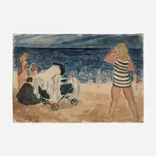 Milton Avery, Coney Island, 1930, watercolor, pencil and charcoal on paper